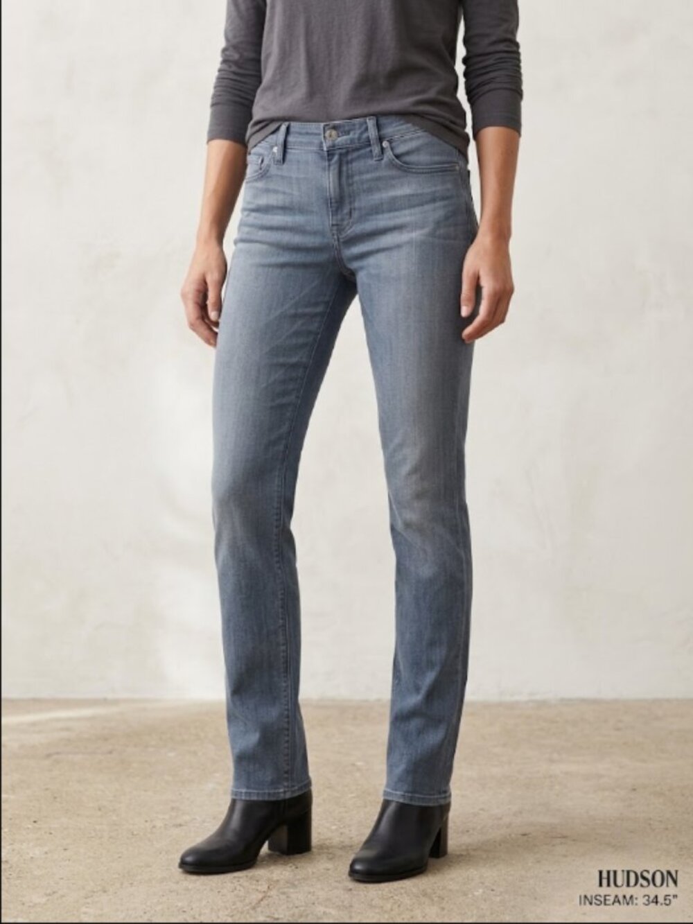 Hudson Tilda Mid Rise Straight Leg Jeans Size 28 Ally Blue Stretch Made in USA